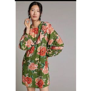 🌺 FARM Rio for Anthropologie Floral Ruffle Dress- Size Small